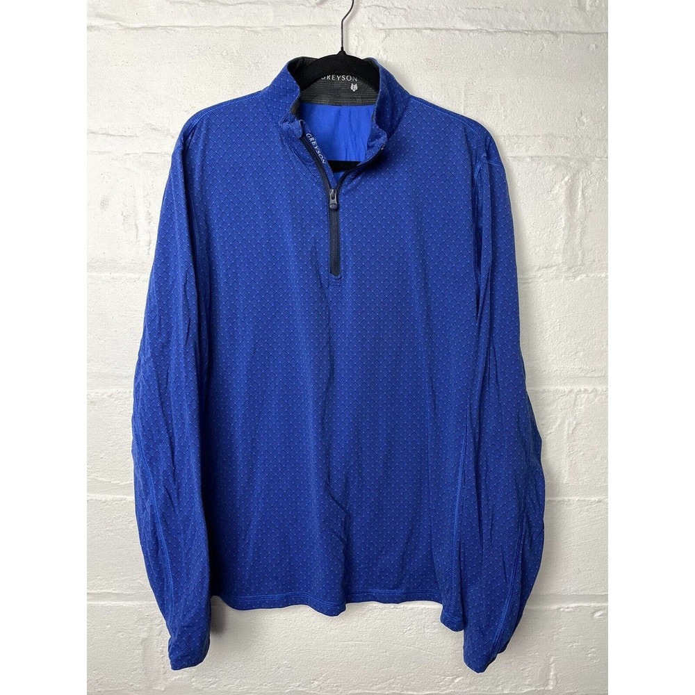 Greyson Men’s Long Sleeve Quarter-Zip Pullover in Royal Blue - Picture 2 of 5